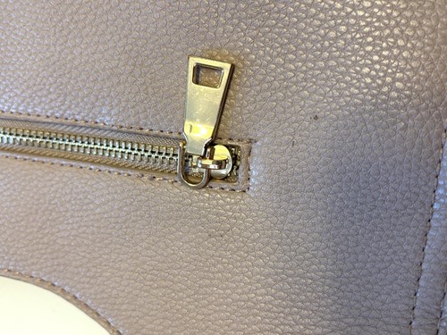 Miztique Beige Taupe Tote Woven Handles Tassels Handbag - Picture 5 of 19