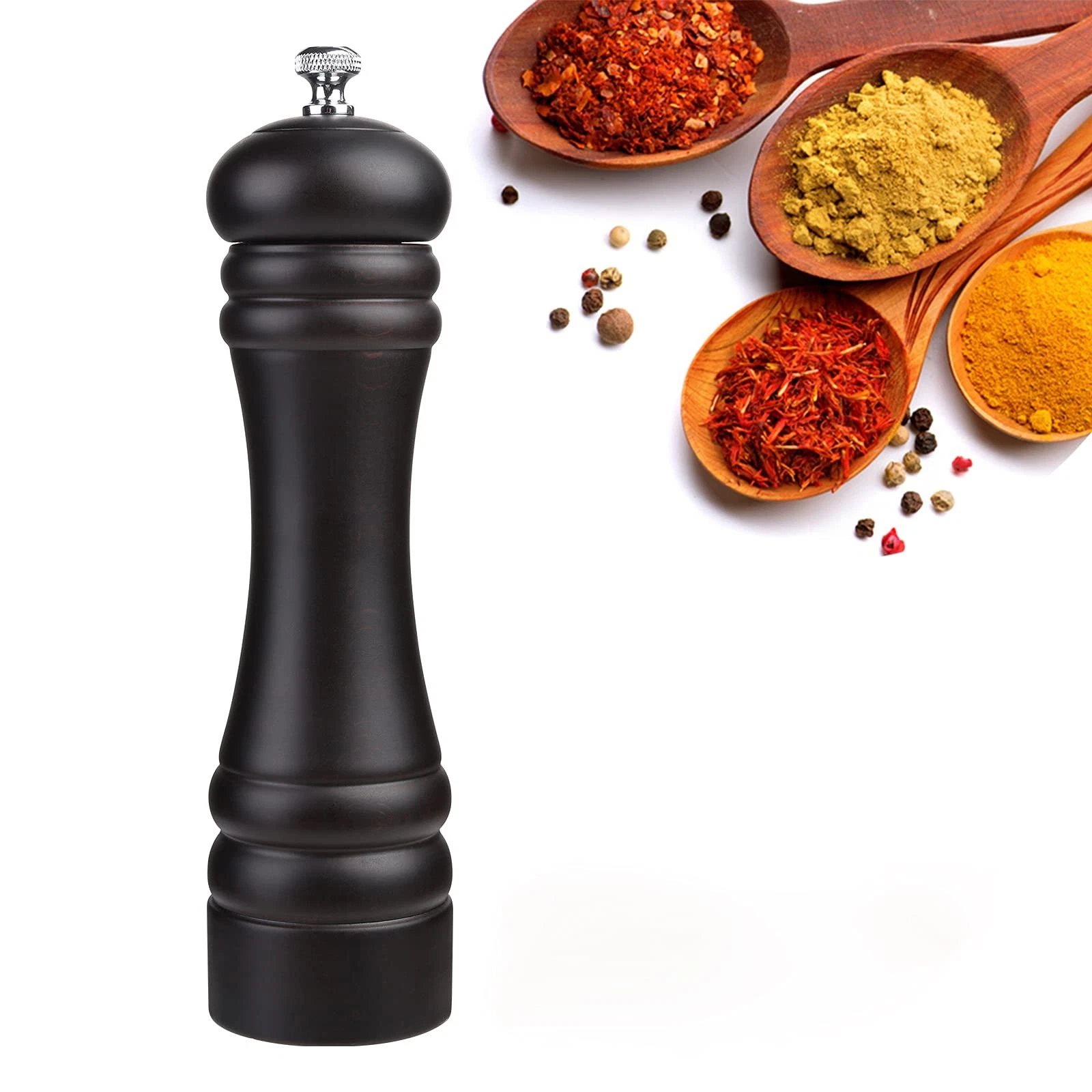 JOIDXIR Pepper Mill Black 12 Inch Tall Large Grinder 12 inch,