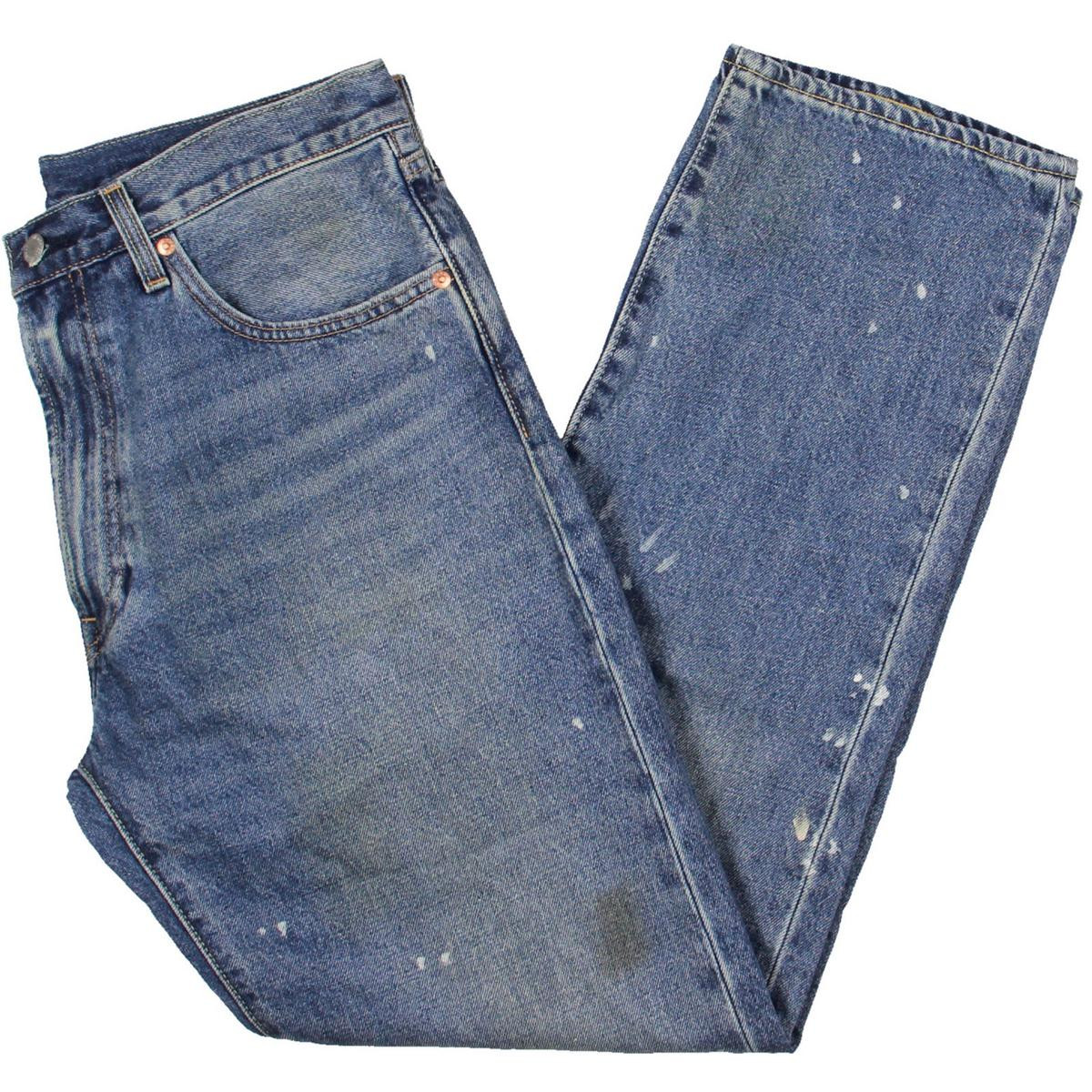 Мужские джинсы Levi Strauss - Co. 551z синего цвета средней посадки с прямыми штанинами 34/32 BHFO 6027