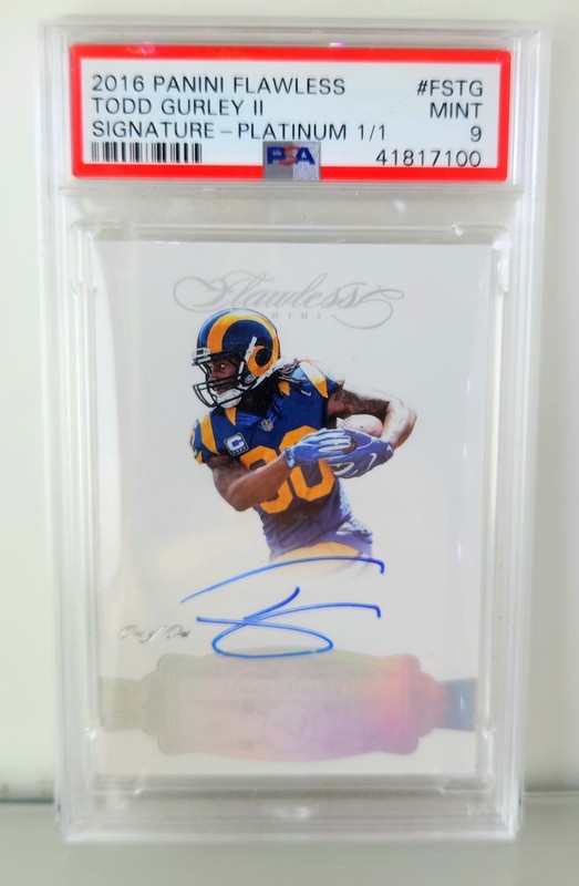 TODD GURLEY II 2016 FLAWLESS Platinum 1/1 AUTO PSA 9 RAMS