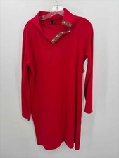 Pre-Owned Talbots Red Size Medium Knee Length Long Sleeve Dress