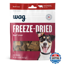 Wag Freeze-Dried Beef Liver Single Ingredient Dog Treats Grain-Free 3.3oz