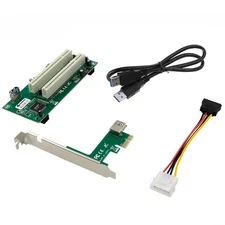 PCI-Express to PCI Adapter Card PCIe to Dual Pci Slot Expansion Card USA