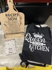 Wooden Cookbook Stand with 1 Apron HIGHT Adjustable Bookholder for Kitchen...