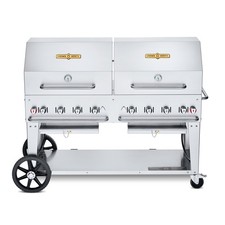 Crown Verity 60 in Mobile LP Outdoor Charbroiler With Roll Domes