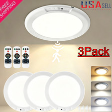 3 Pack Rechargeable Motion Sensor Ceiling Light with Remote Magnetic Wireless US