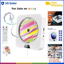 Portable CD Player Bluetooth Wall Mountable Dust Cover FM Radio USB AUX
