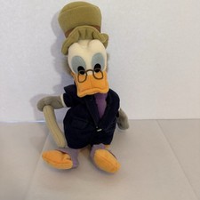 Disney Store Christmas Carol Ebenezer Scrooge McDuck Bean Bag Plush vintage 10”