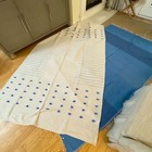 Pair of 2 Moroccan Berber Handwoven Coverlet Rugs Blue Ivory 104" — photo 4