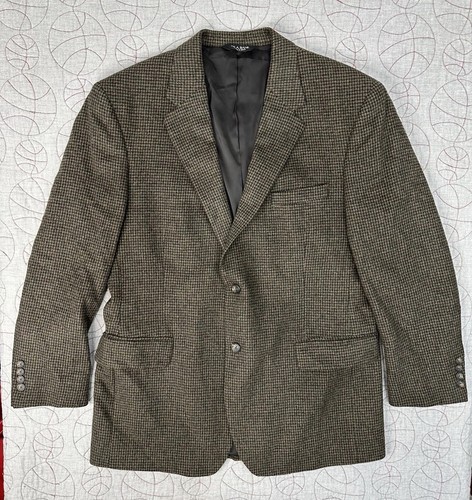 Jos. A. Bank Blazer 100% Kamelhaar Herren 40R Braun Schwarz Hahnentritt Sport Mantel - Bild 1 von 10