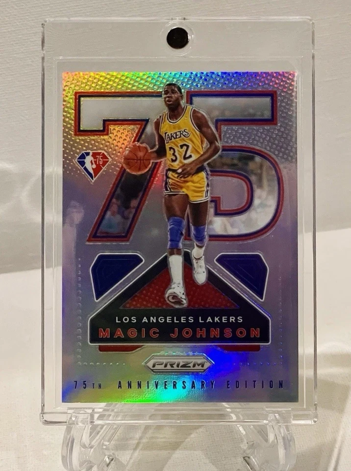 Magic Johnson 2021-22 Prizm NBA 75th Anniversary Logo Silver Prizm #15 - Image 2 of 4