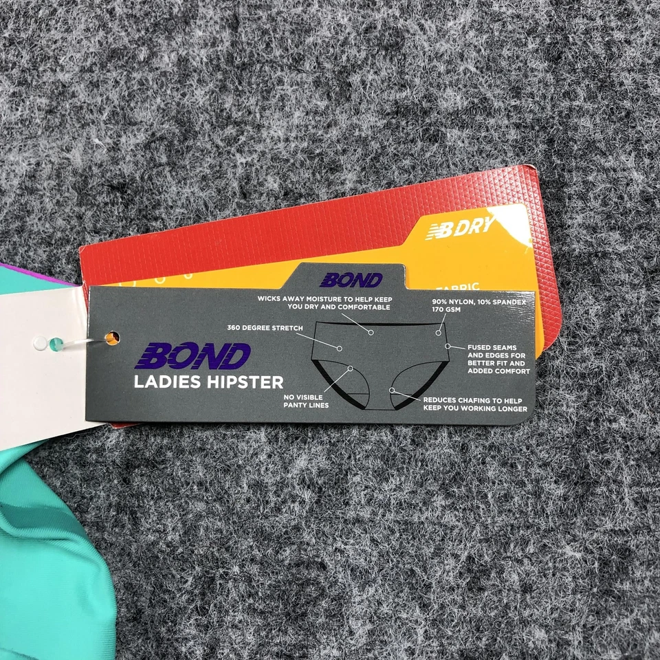 Ropa interior New Balance Bond Hipster para mujer XL sin costuras que absorbe la humedad Performan Foto 3 de 4