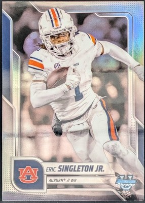 2025 Bowman Chrome University Refractor #186 Eric Singleton Jr. Auburn Tigers 