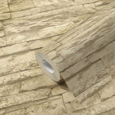 Textured Wallpaper Roll & Samples - Realistic 3D Effect, Non Pasted - 57.7 Sq Ft