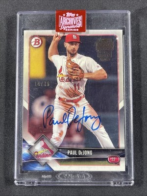 2022 Topps Archives Signature Paul DeJong 2018 Bowman Auto Cardinals /75