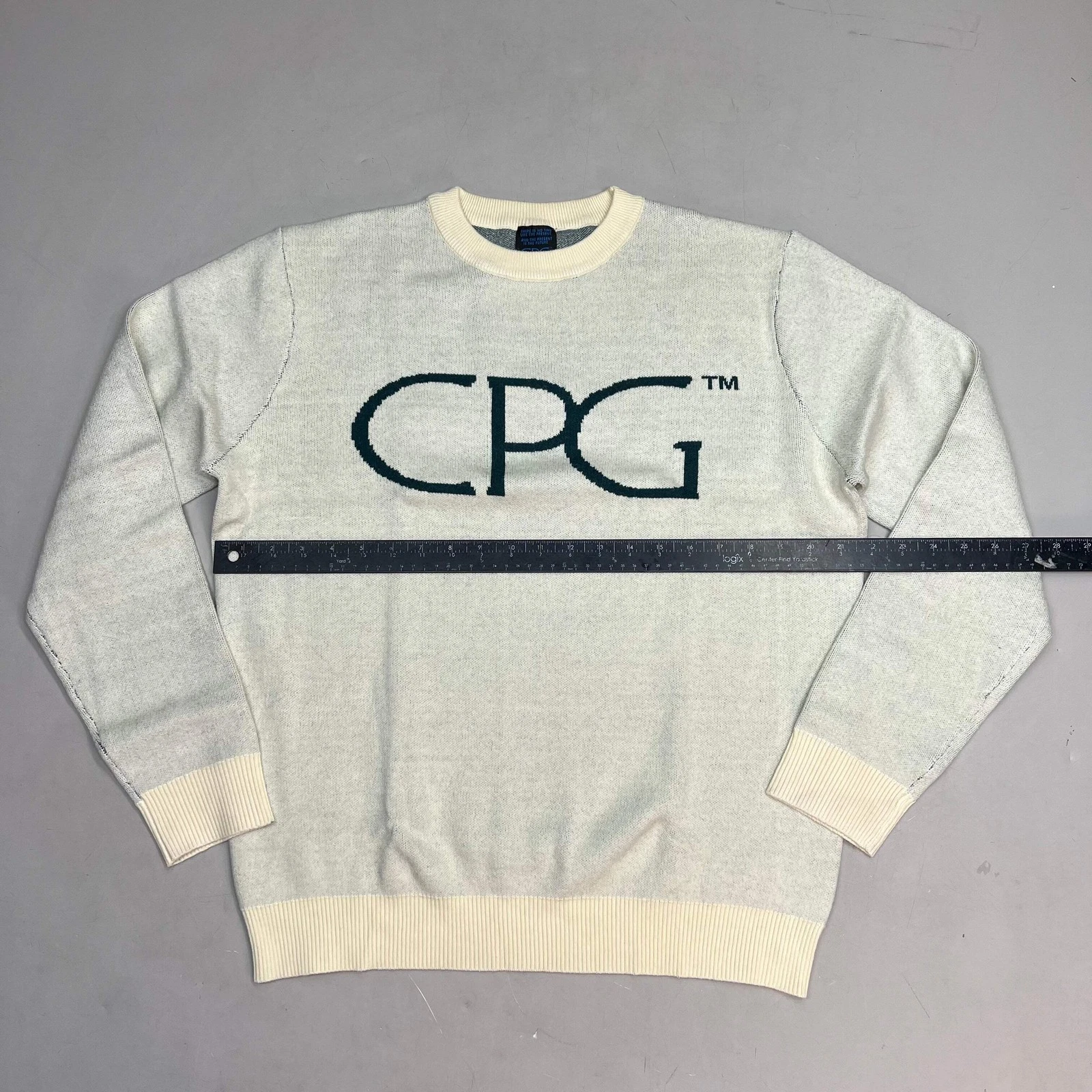 CPG CODEGRAPHY WORLDWIDE Sweater Women's Sz L Green/Crème WCPG-SWTR-NTRL-2022-3 image 10
