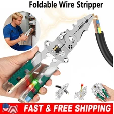 Foldable Voltage Tester Screwdriver Wire Stripper Crimper Electrician Tool Kit