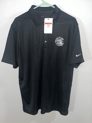 NWT Nike White Claw Seltzer Embroidered Black Polo Shirt Mens L