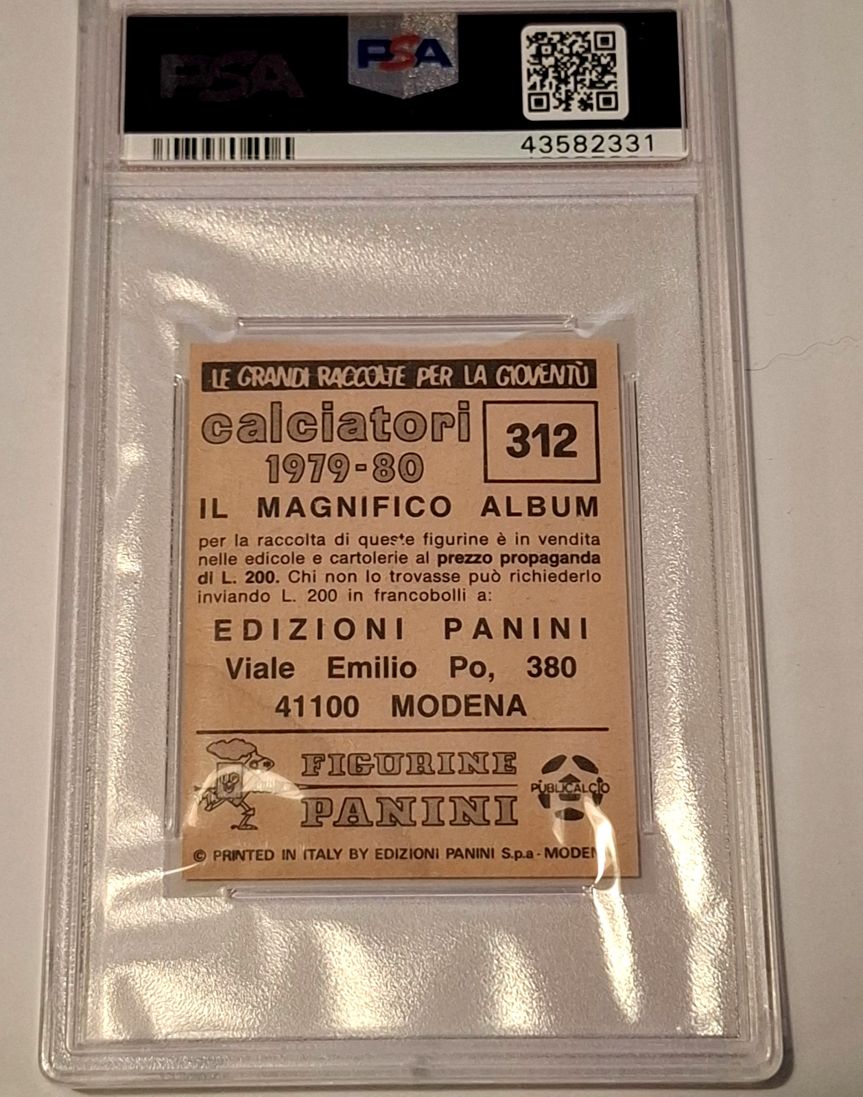 DIEGO MARADONA 1979 PANINI CALCIATORI #312 PSA 6 view 2