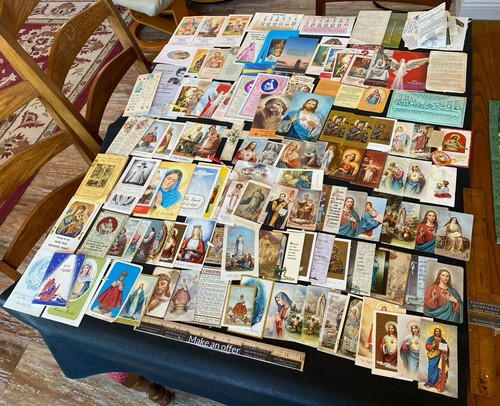 VTG LOT Holy Prayer Mass Card Jesus Mary Saints Child Infant Of Prague Catholic - Picture 1 of 24