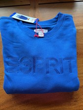 NWT Esprit Women's Logo Fleece Crewneck Sweatshirt L Embroidered 80s Retro Viral