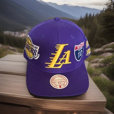 Mitchell & Ness Los Angeles Lakers NBA Snapback Hat One Size Purple/Yellow