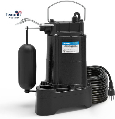 1/3 HP Submersible Sewage/Effluent Pump,3680 GPH Cast Iron Sump Pump with Automa