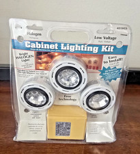 Westek Halogen 3 Ct Under Cabinet Lighting Kit System 10W Bulbs Model AS10HCS