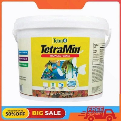 Tetra TetraMin Tropical Flakes, Nutritionally Balanced Fish Food, 4.52 lbs.