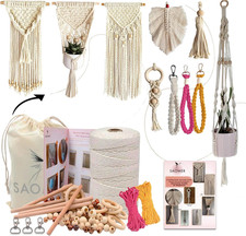 SAOMER 130 Pcs Macrame Kit for Beginners-219 Yards 657 Feet-3mm 7 Easy Small