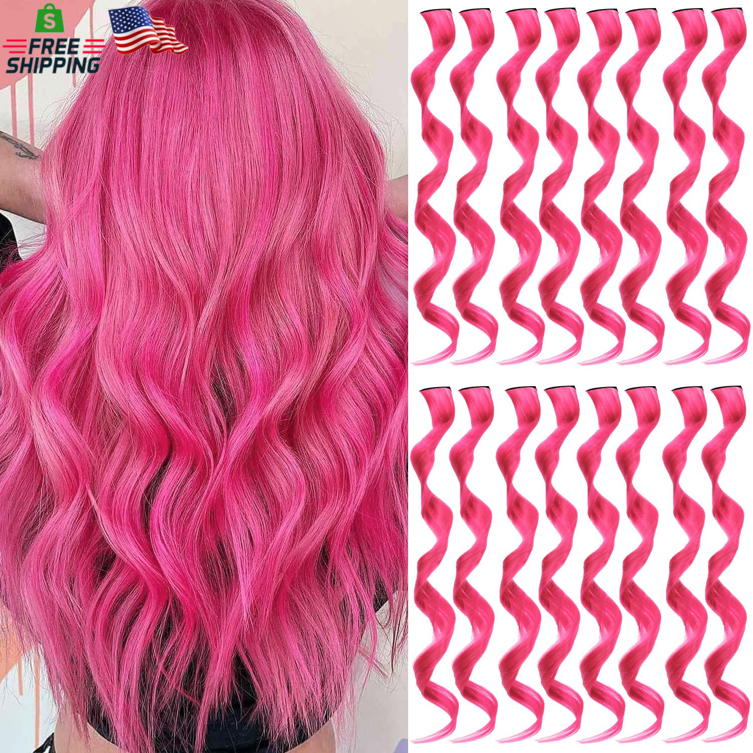 Ed Hair Extensions Curly Wavy Clip In Synthetic Hairpiece St