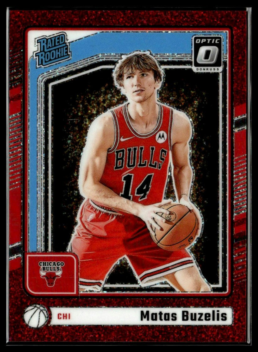 2024-25 Donruss Optic #271 Matas Buzelis Red Glitter #/75