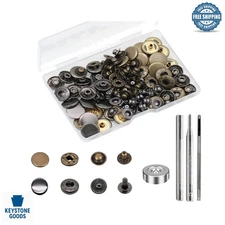 Heavy Duty Leather Snap Fasteners Kit with 4 Tools - 24 Sets for Jackets, Bag...