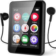 Reproductor de MP3 de 64 GB para niños, reproductor de música portátil de 2,4" con altavoz, radio FM, voz