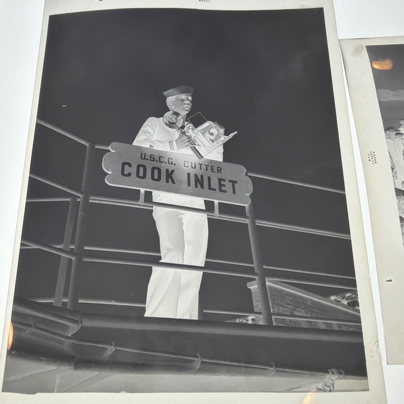 8 Vtg Official Navy Negatives USCGC Cook Inlet WAVP-384 Coast Guard Ship WWII
