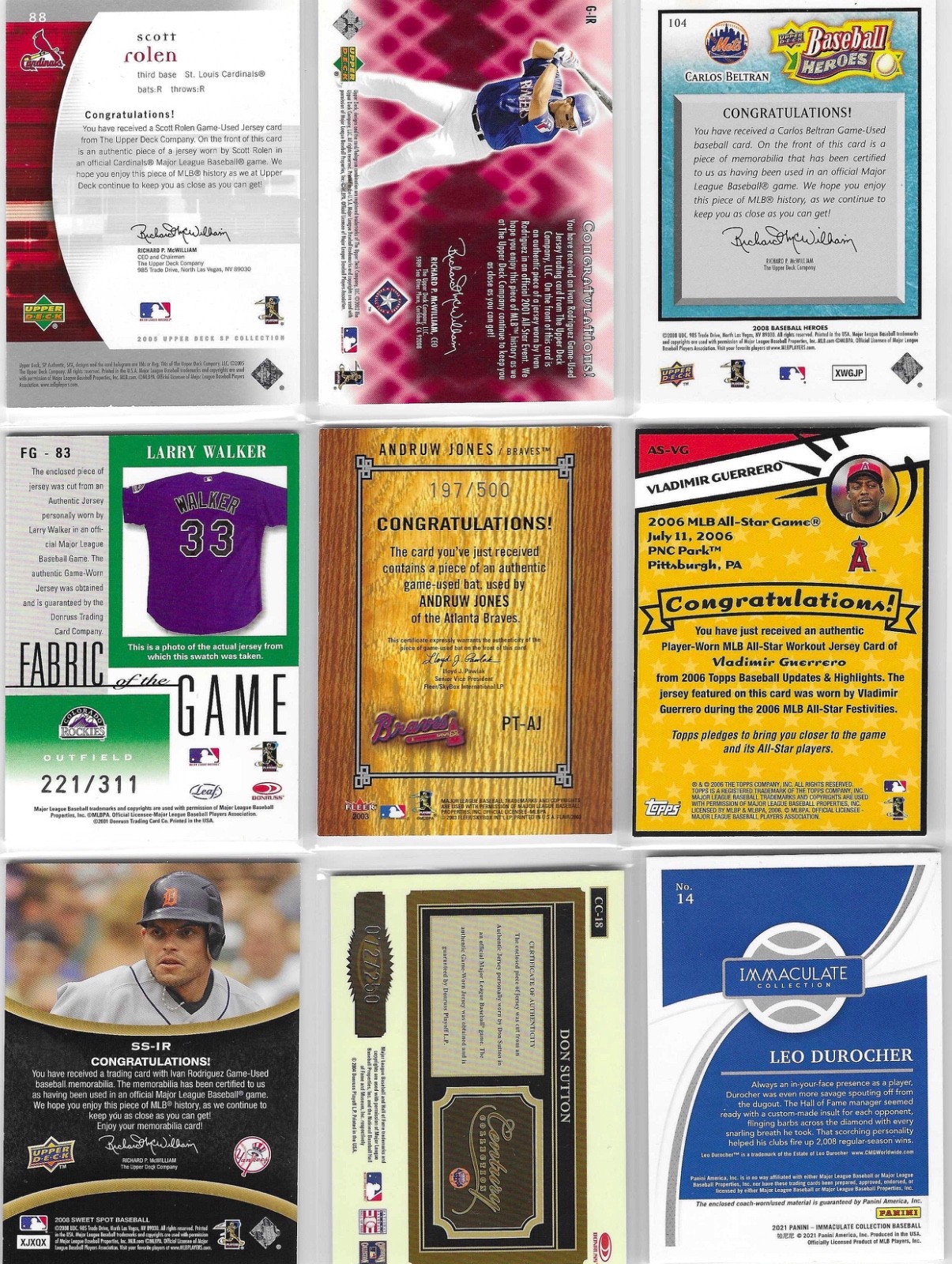 Lot of 27 Baseball Hall Of Famers Game Used Jersey & Bat Cards Some #'D!!! view 6
