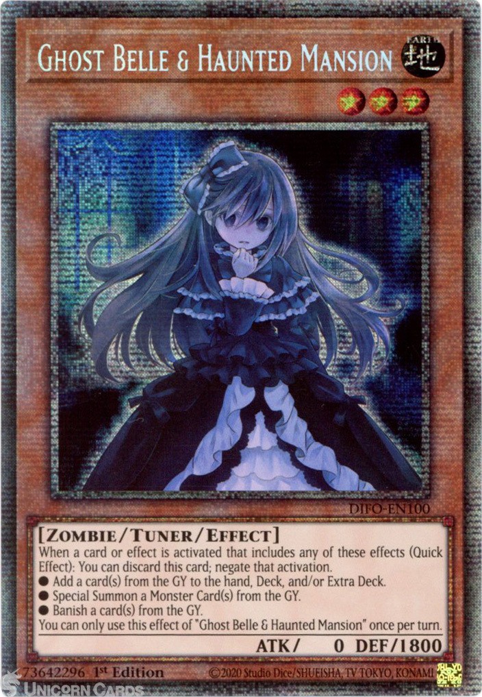 DIFO-EN100 Ghost Belle & Haunted Mansion Starlight Rare 1st Edition Mint YuGiOh
