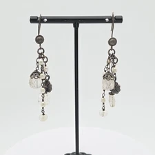 Vintage SILPADA Earrings Pearl & Crystal Quartz 925 Sterling Silver Elegant