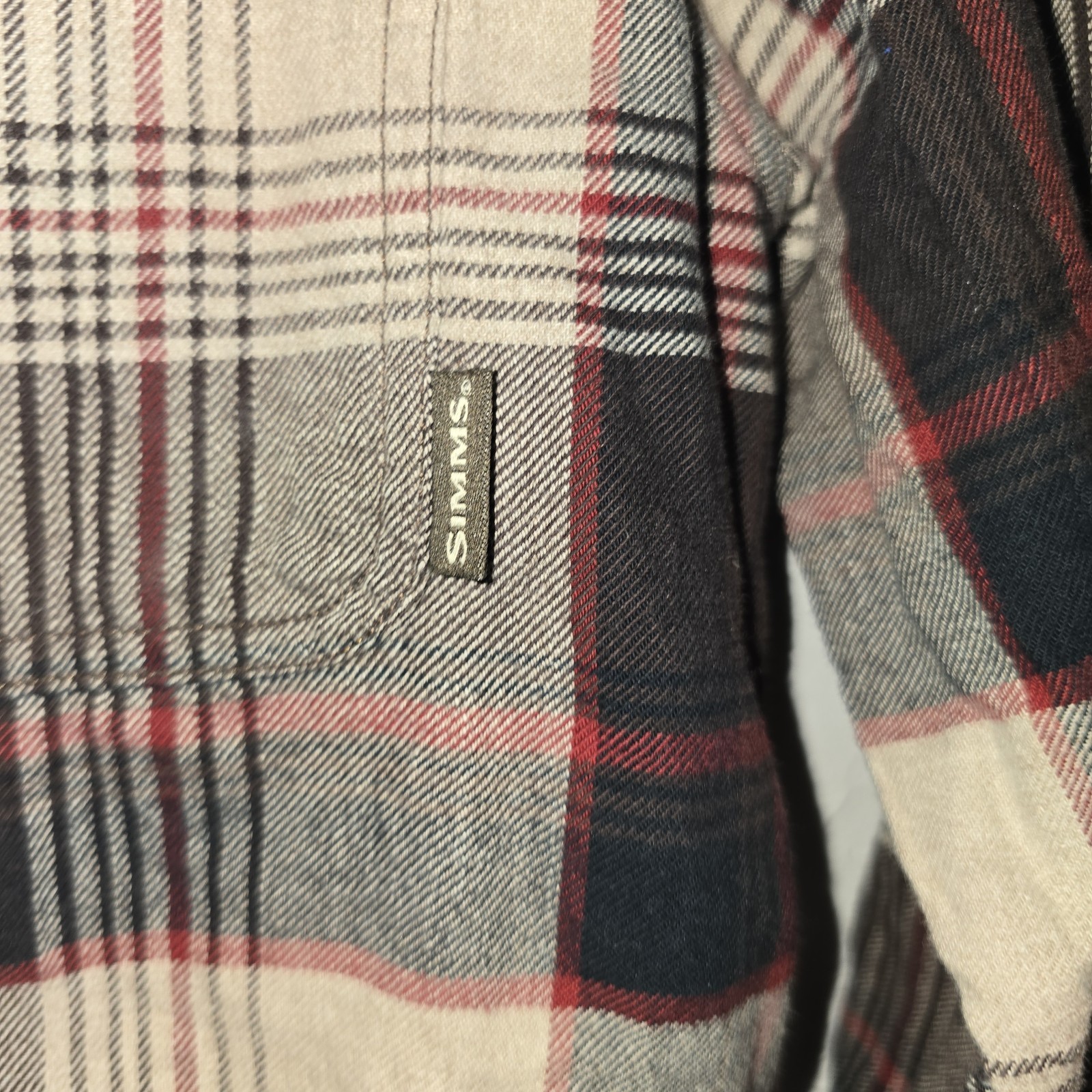 Simms Men Button up Medium Lightweight Flannel Ru… - image 6