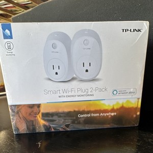 TP-LINK Wi‑Fi Smart Plug 2-Pack, Energy Monitoring, Alexa, App Control, White