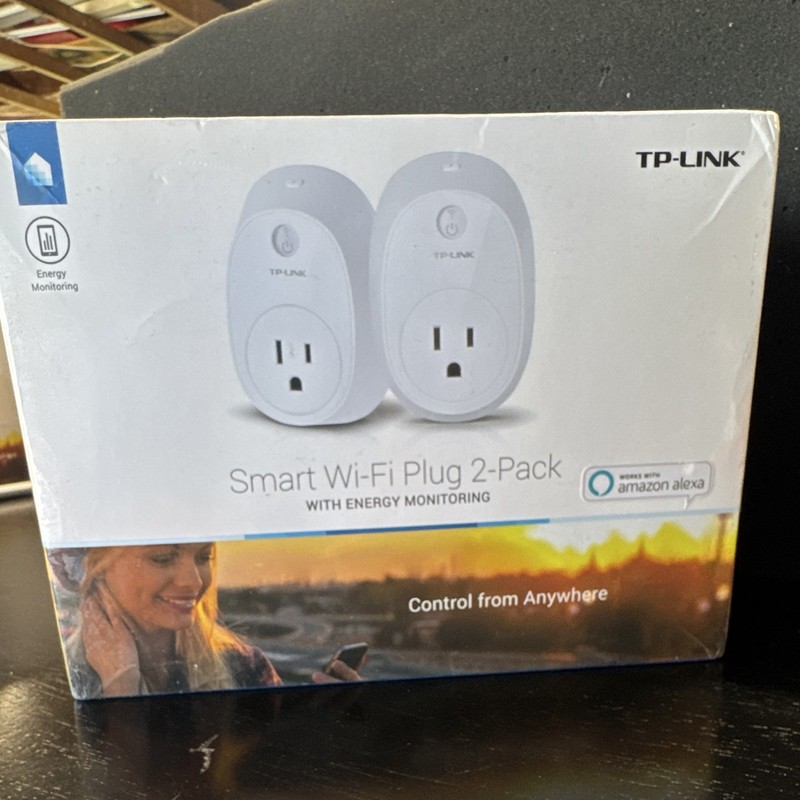 TP-LINK Wi‑Fi Smart Plug 2-Pack, Energy Monitoring, Alexa, App Control, White