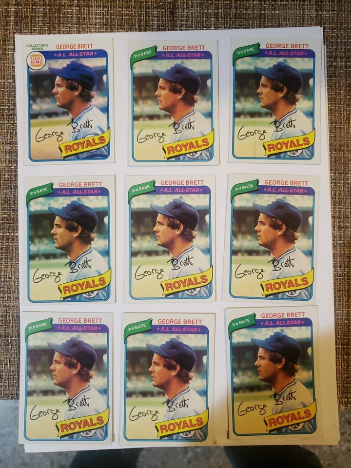 Lote de 63 tarjetas 1980 Topps Royals George Brett #450 Salón de la fama, Frank White, Darrel Porter Foto 2 de 4