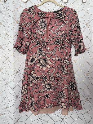 For Love And Lemons Alya Pink Floral Lace Up Dress