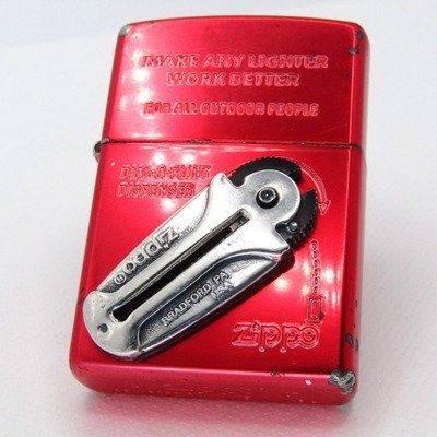 Flint Dispenser Red Zippo Oil Lighter 2007 Fired Rare