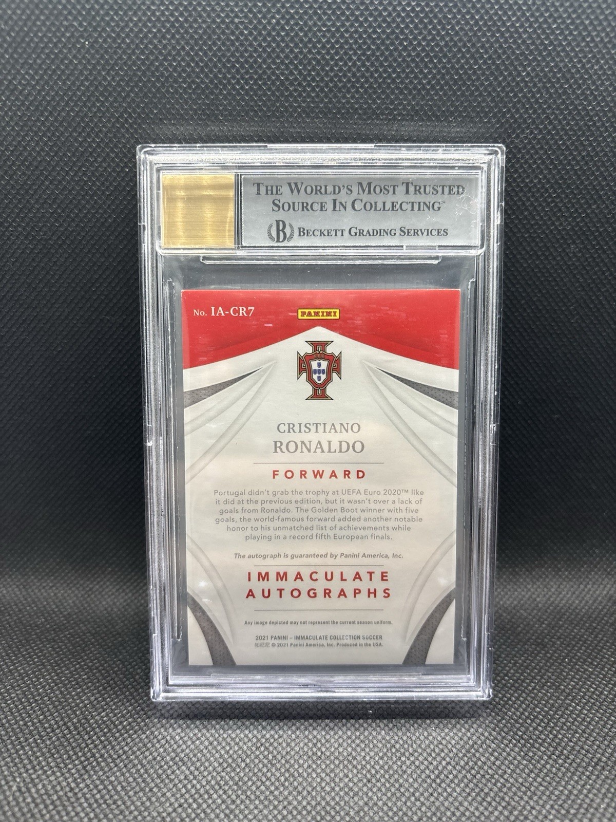 2021-22 Panini Immaculate Autographs #IA-CR7 Cristiano Ronaldo /15 Bgs 9 Auto 8 view 2