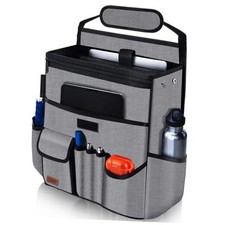 Car Organizer for Front Seat, Passenger Seat, Backseat - Hanging Car Seat Grey