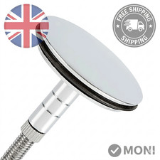 Silver 43mm Bathtub Drain Stopper Bathroom Bath Tub Sink Waste Pop-Up Plug