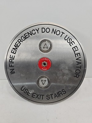 Elevator vintage hall push button Round Stainless 8.5 
