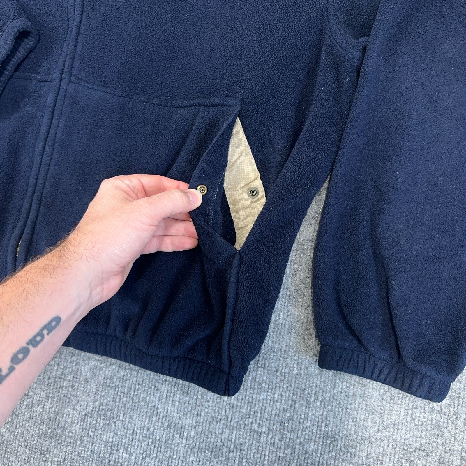 PONY Giacca Polo Ralph Lauren Vintage Uomo XL Navy Pile Full Zip Bomber Bi Swing