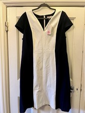 Boden Navy & White Panelled Freida Dress Size 20L BNWT